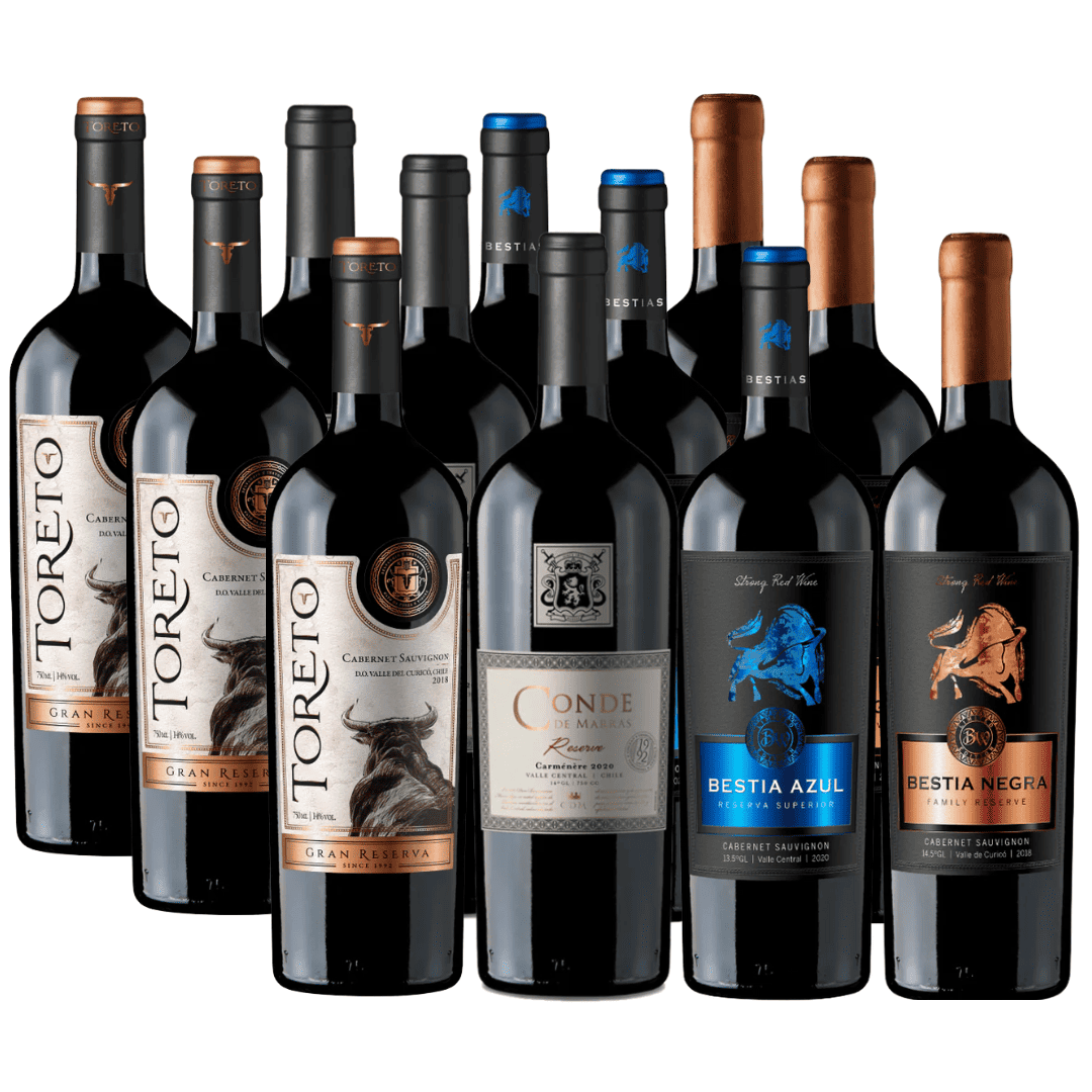 Pack 12 vinos | Selección Reserva-Gran Reserva-Family | Carmenere | 750cc