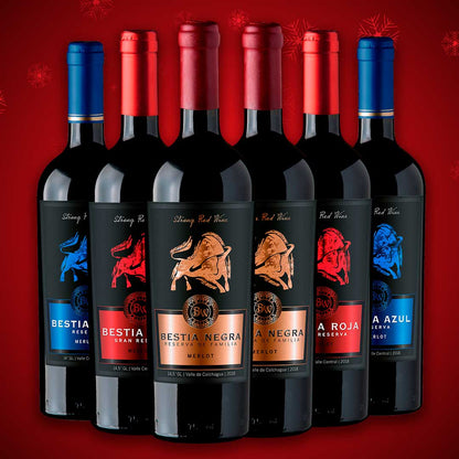 Mix Deluxe Bestias Wines | Cepas Tintas | Caja Madera 6 botellas 750cc